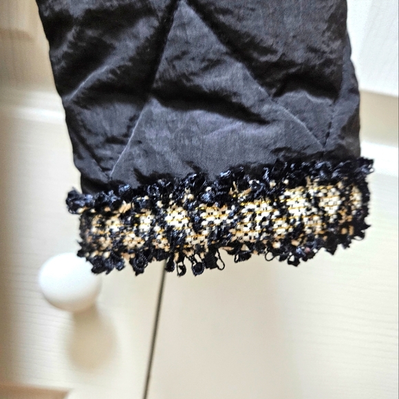 Yanyiba Women's Quilted Puff Tweed Trim Faux Pearl Buttons Jacket Size Medium - Picture 5 of 8